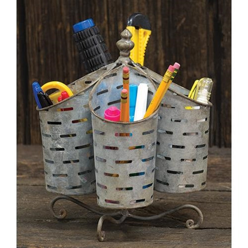 Olive Bucket Utensil Organizer