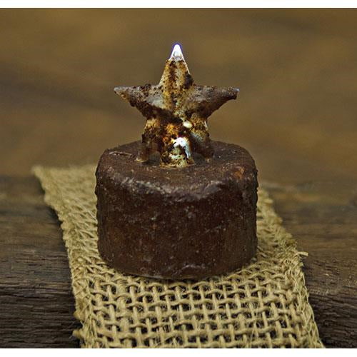 Burnt Mustard Star Timer Tealight (Pack of 4)
