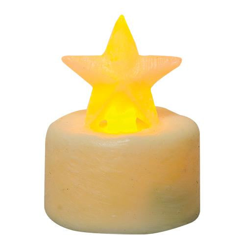 Ivory Star Timer Tealight (Pack of 4)