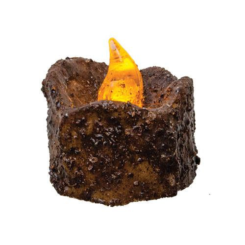 Flicker Burnt Mustard Timer Tealight  (Pack of 4)