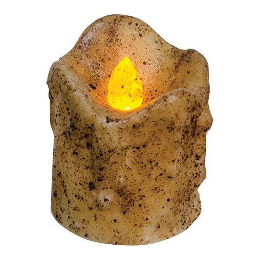 Burnt Ivory Mini Dripped Timer Pillar  (Pack of 4)