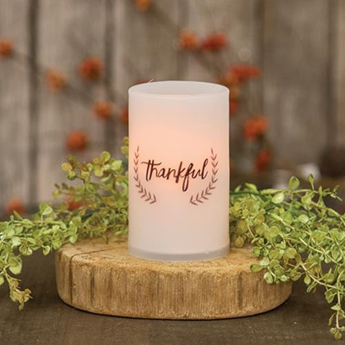 Thankful Pillar White  (Pack of 4)