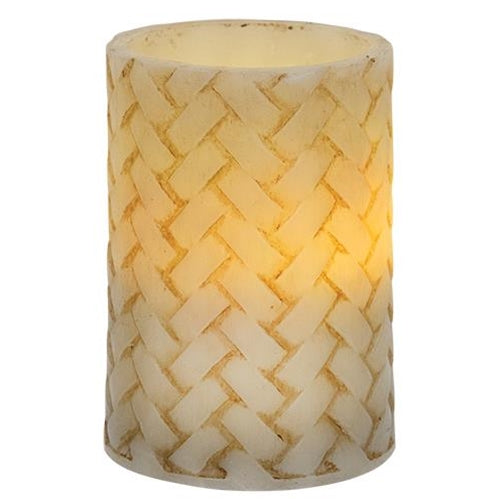 Basketweave Pillar Candle 3