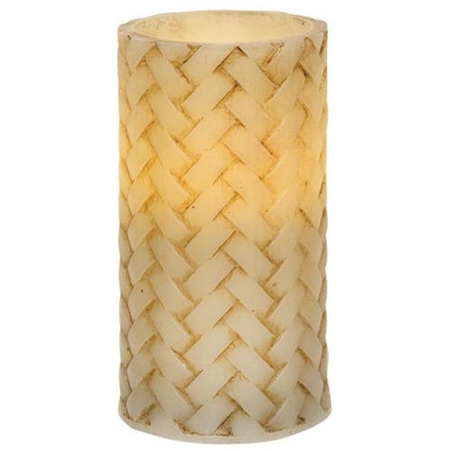 Basketweave Pillar Candle 3