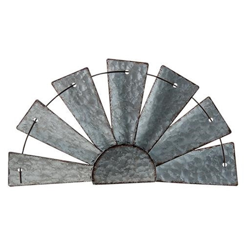 Galvanized Half Windmill Wall Art