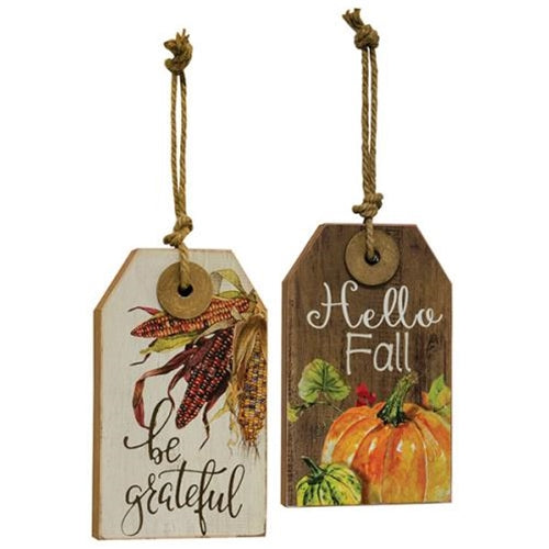 Be Grateful Wood Tag 2 Asstd. (Pack of 2)