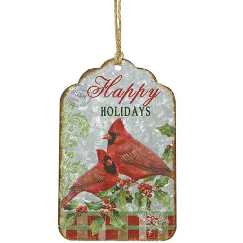 Happy Holidays Cardinal Tag (Pack of 4)