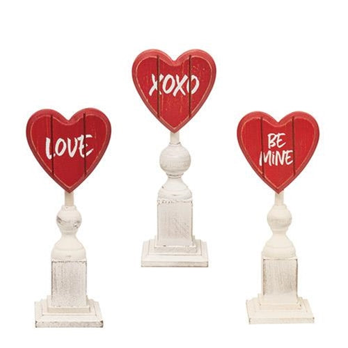 Be Mine Heart Pedestal 3 Asstd. (Pack of 2)