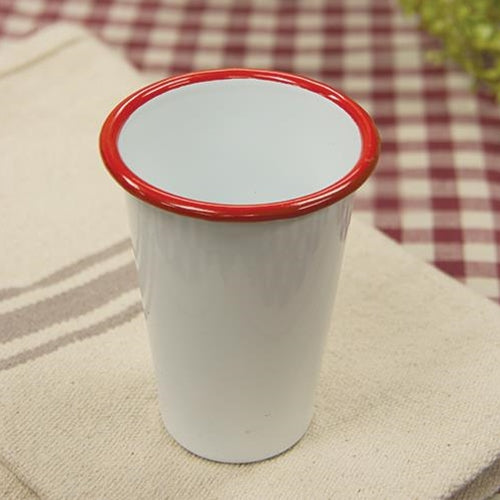 Red Rim Enamel Tumbler  (Pack of 4)