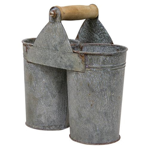 Washed Galvanized Flower Cans  (Pack of 4)