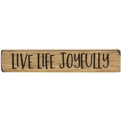 Live Life Joyfully Engraved Block 9
