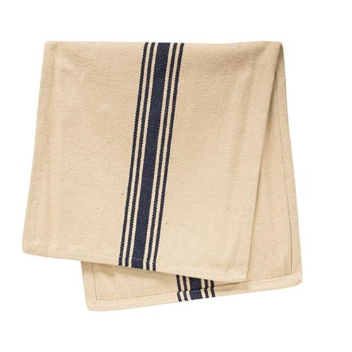 Grain Sack Cream and Navy Stripe Towel (Pack of 4)