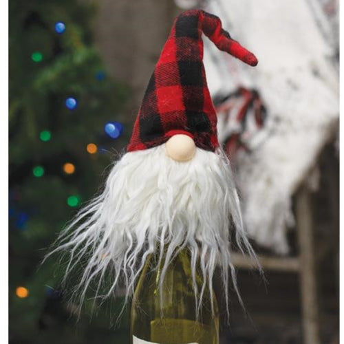 Red & Black Plaid Gnome Bottle Topper  (Pack of 4)