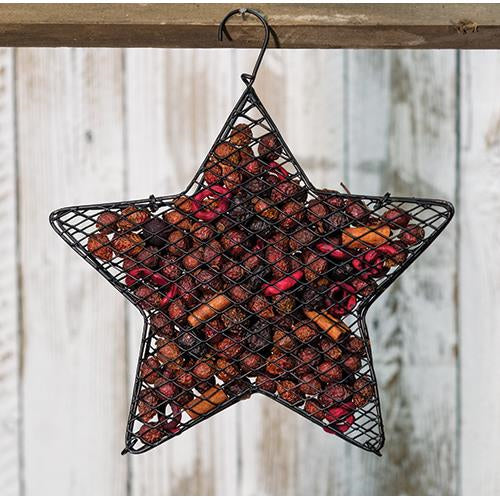 Wire Mesh Star w/Cranberry Potpourri 9
