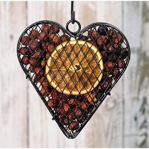 Wire Mesh Heart w/Orange Potpourri (Pack of 2)