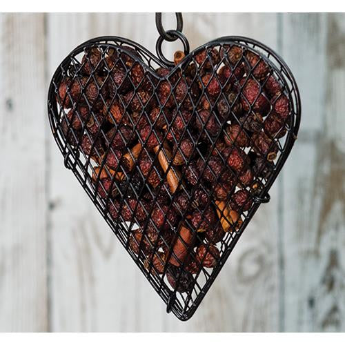 Wire Mesh Heart w/Cinnamon Potpourri (Pack of 2)