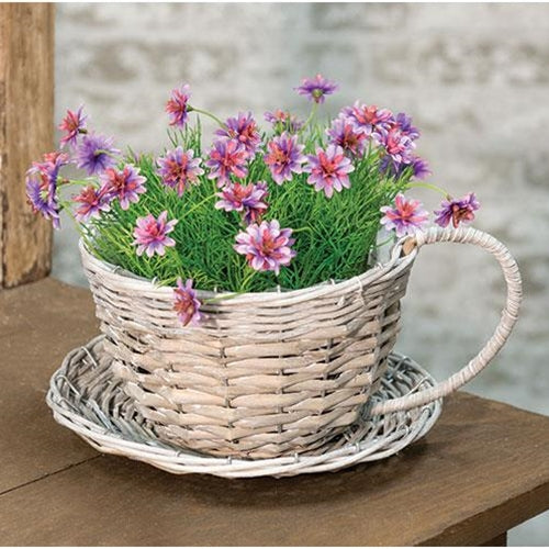 Gray Willow Cup & Saucer (Pack of 2)