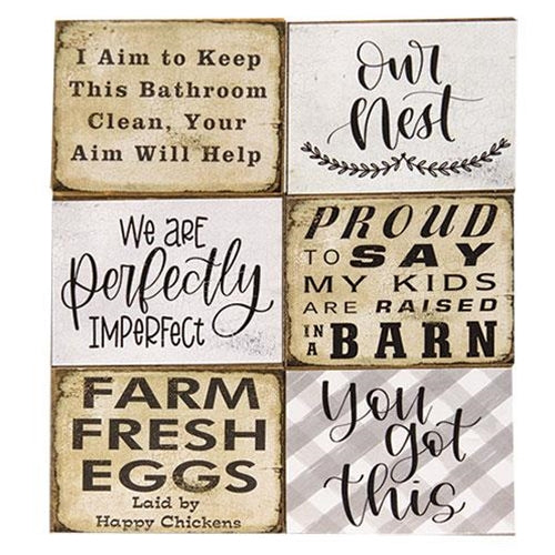 Wood Block w/Sayings Everyday Assortment (Pack of 4)