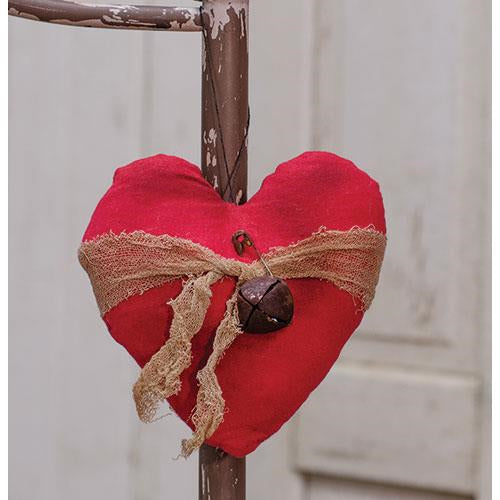 Heart Ornament w/ Rusty Bell  (Pack of 4)