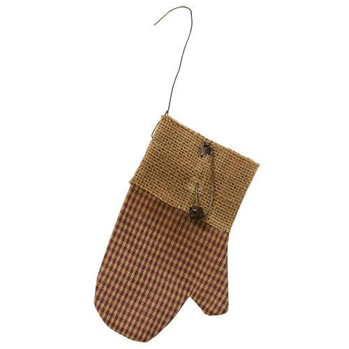 Gingham Mitten Ornament  (Pack of 4)