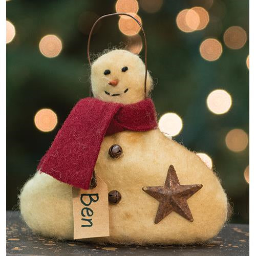 Ben Snowman Ornament  (Pack of 4)