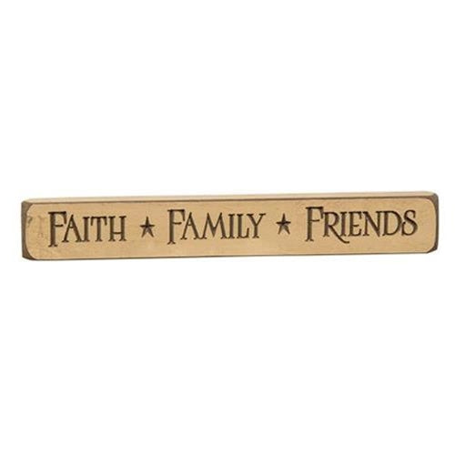 Faith Family Friends Engraved Block 12