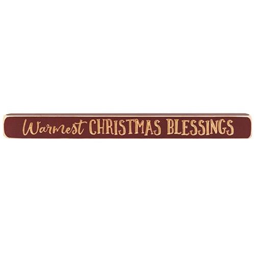 Warmest Christmas Blessings Engraved Block 1.75