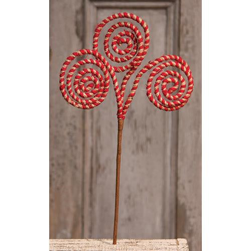 Red Spiral Candy Pick 18