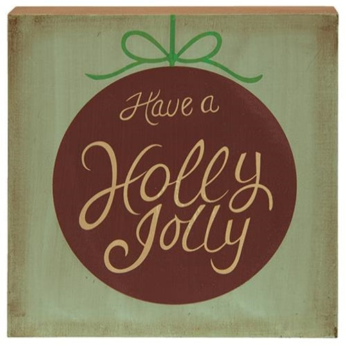 *Merry & Bright Box Sign 3 asst.  (Pack of 4)