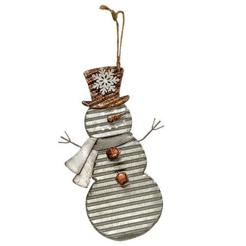 Corrugated Jingle Snowman Ornament (Pack of 4)