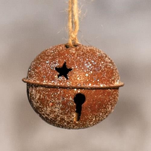 Vintage Glitter Rusty Bell Ornament 2