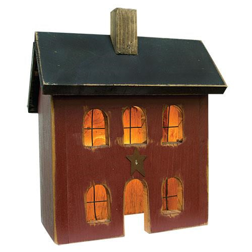 Burgundy Lighted House