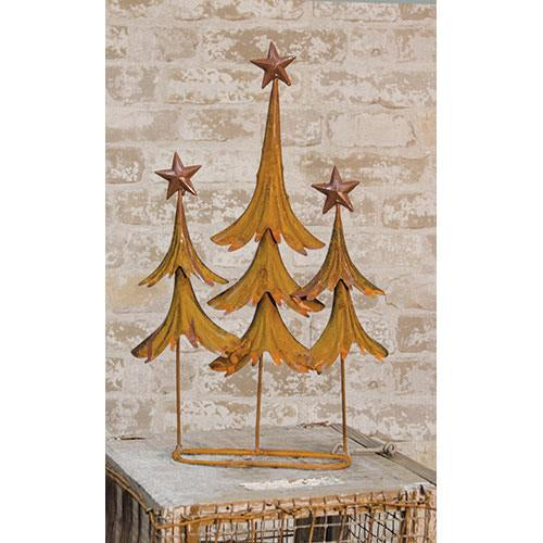 Rusty Metal Triple Tree (Pack of 2)