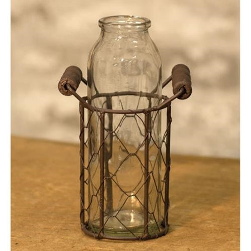 Bottle w/ Wire Basket  (Pack of 4)