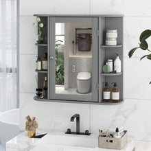Load image into Gallery viewer, Multipurpose Mount Wall Surface Bathroom Storage Cabinet with Mirror-Gray
