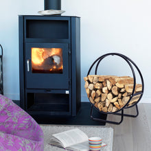Load image into Gallery viewer, 2&#39; Tubular Steel Hoop Log Firewood Storage Rack
