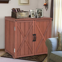 Load image into Gallery viewer, 2.5 x 2 Ft Outdoor Wooden Storage Cabinet with Double Doors -Brown
