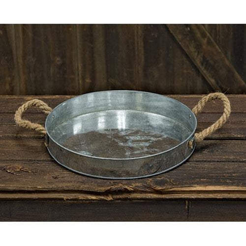 Galvanized Tray w/ Rope Handles (Pack of 4)