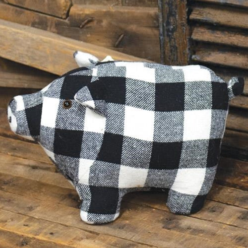 Plaid Pig Door Stopper 2 Asstd.
