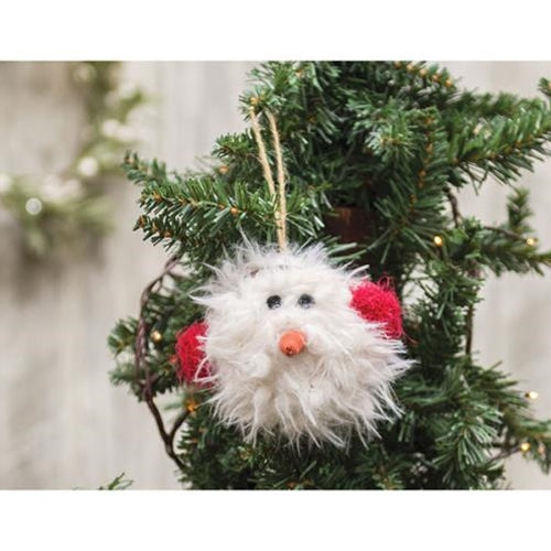 CWI Gifts Furry Snowman With Earmuffs Ornament