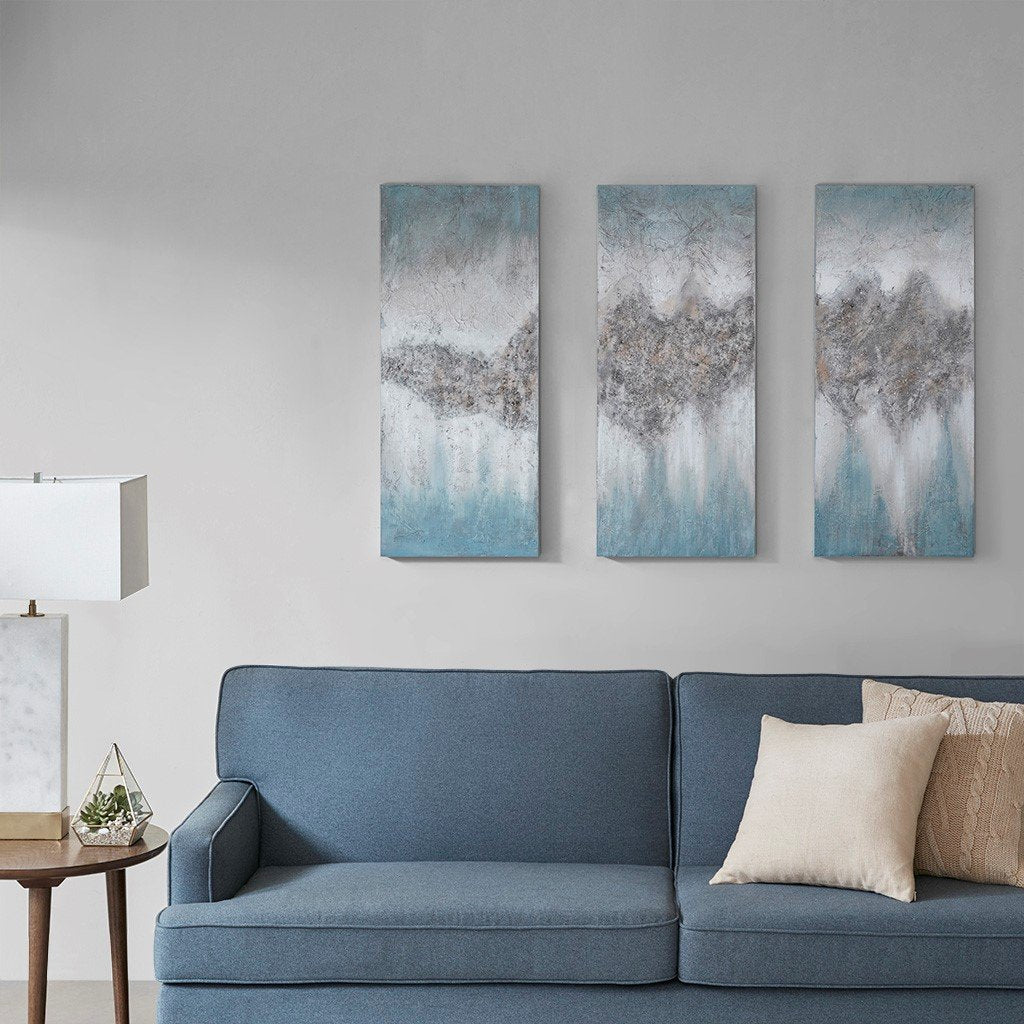 Madison Park Blue Luminous Hand Painted Canvas MP95C-0155 By Olliix