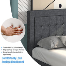 Load image into Gallery viewer, Upholstered Twin Size Bed Frame with Button Tufted Headboard
