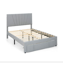 Load image into Gallery viewer, Full/Queen Size Upholstered Bed Frame with Drawer and Adjustable Headboard-Full Size
