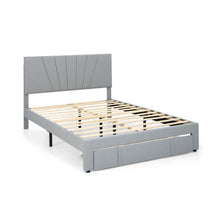 Load image into Gallery viewer, Full/Queen Size Upholstered Bed Frame with Drawer and Adjustable Headboard-Queen Size

