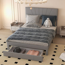 Load image into Gallery viewer, Full/Queen Size Upholstered Bed Frame with Drawer and Adjustable Headboard-Queen Size
