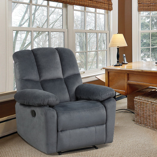 Recliner Chair Single Sofa Lounger Home Theater Seating with Footrest-Gray
