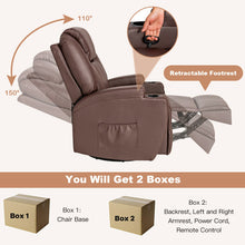 Load image into Gallery viewer, Massage Recliner Chair with Lumbar Heating Function-Brown
