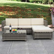 Load image into Gallery viewer, 5 pcs Outdoor Cushioned Rattan Sofa Furniture Set
