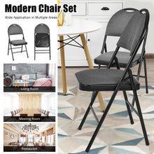 Load image into Gallery viewer, Set of 6 Folding Fabric Upholstered Metal Chairs
