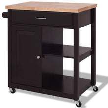 Load image into Gallery viewer, Wood Rolling Kitchen Storage Trolley Cart
